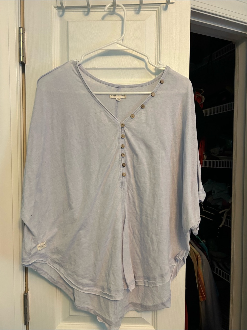 Simply Southern Lavender Button-Front Dolman Tunic
